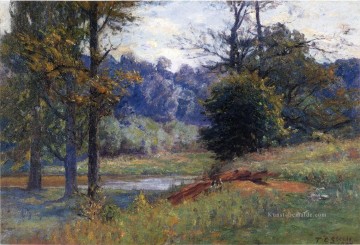 Landschaft auf der Ebene Werke - Along the Creek aka Zionsville Impressionist Indiana Landschaften Theodore Clement Steele